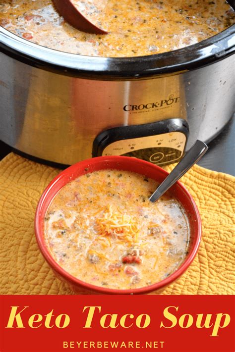 Once cooked, drain the grease. Crock Pot Low-Carb Taco Soup - Keto Taco Soup - Beyer ...