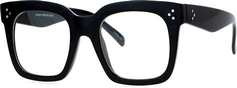 super oversized clear lens glasses thick square frame fashion eyeglasses black uk