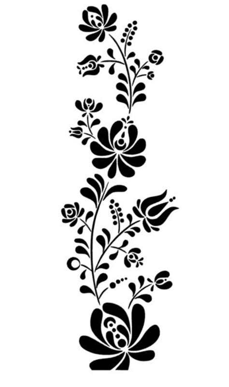 Floral stencil pattern set illustrations & vectors. floral design flower stencil