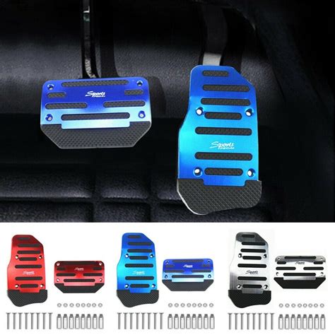 Universal Blue Red Silver Non Slip Automatic Gas Brake Foot Pedal Pad Cover Accessories Kit
