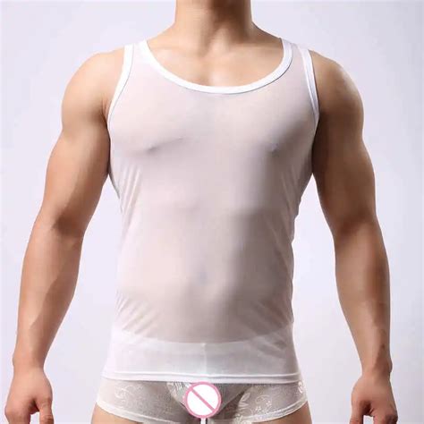 Mesh Sheer Men S Undershirt Underwear Sexy Men Breathable See Through