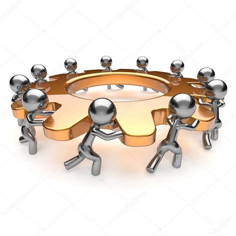 Teamwork Partnership Unity Business Process Gear Workers — Stock Photo