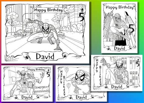 Spiderman Birthday coloring pages activity PDF file | Birthday coloring