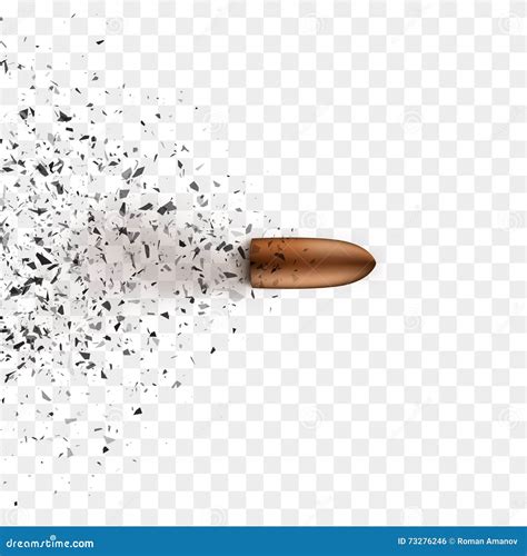 Bullet Shot Smashed The Glass In The Splinters Vector Stock