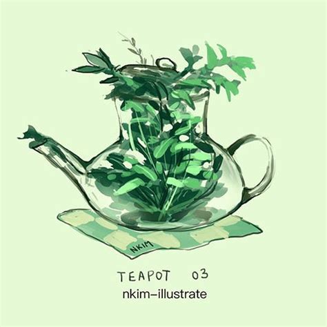 Nkim Doodles Teapots Doodles Illustration Nature Drawing Plant