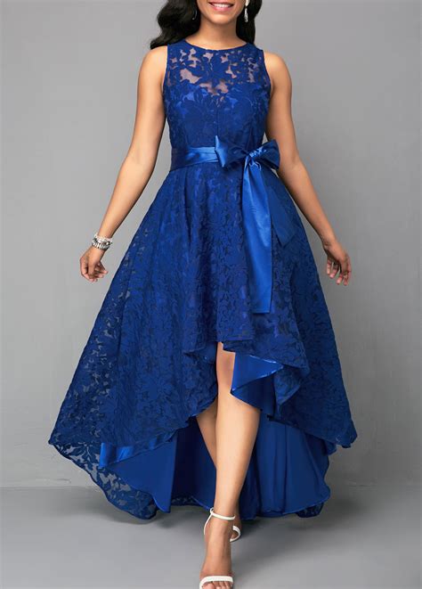 Rotita Belted High Waist Lace Panel Maxi Dress Usd 5587