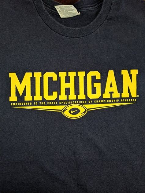 Vintage Nike U Of Michigan Football T Shirt Etsy Michigan Football