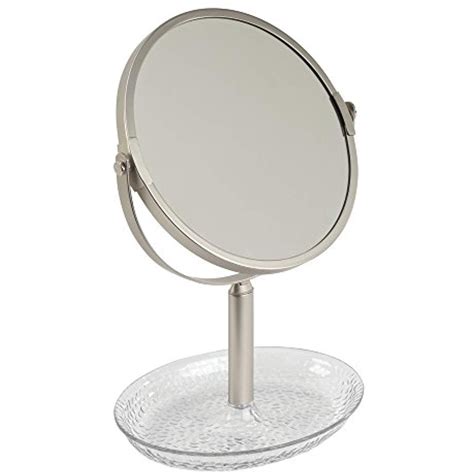 This beautiful mirror will satisfy all your large yet compact mirror needs. InterDesign Rain Free Standing Vanity Makeup Mirror for ...
