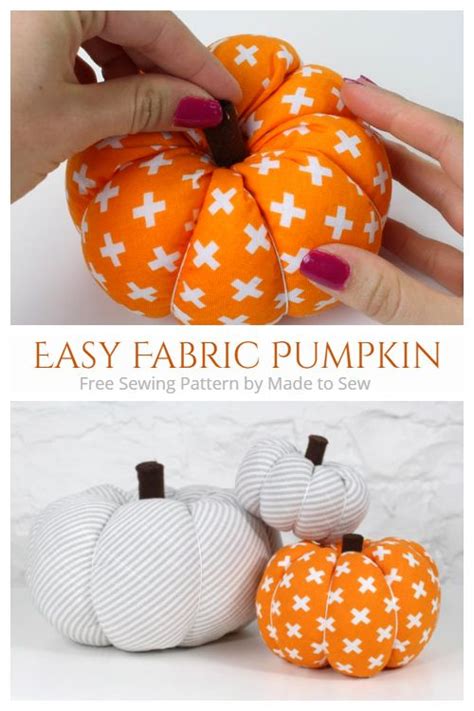 Diy Fabric Pumpkin Free Sewing Patterns Fabric Art Diy Fall Pumpkin