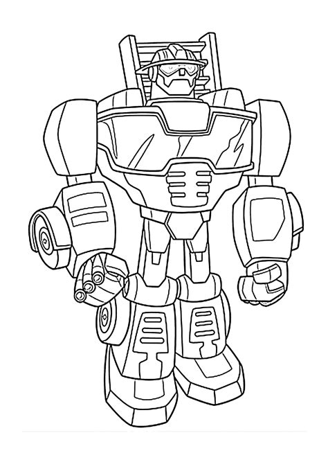 Heatwave bot coloring pages for kids, printable free Rescue bots (con