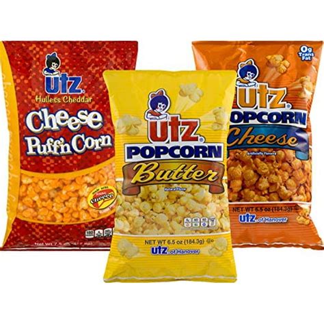 Utz Butter Cheese And Hulless Puffin Cheddar Popcorn Variety 3 Pack
