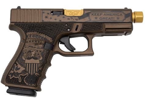 Glock 19 Gen 4 9mm Trump Custom 4 Threaded Barrel Burnt Bronze W