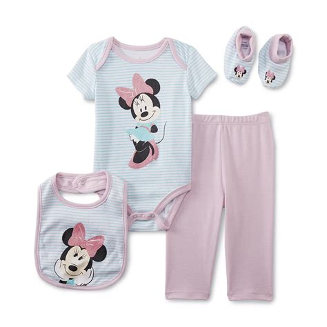 Disney Minnie Mouse Newborn Girls 4 Piece Layette Set Clothing