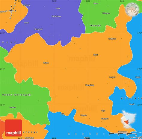 Political Simple Map Of Hazaribag
