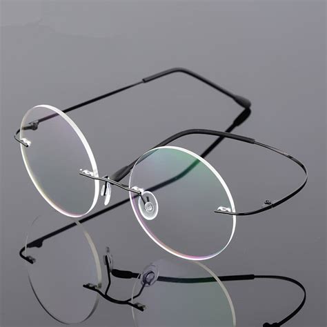 compre alta calidad steve jobs style alloy rimless gafas graduadas Ópticas marco redondo claro