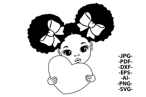 Afro Girl Valentine Day Afro Baby Girl Graphic By 1uniqueminute