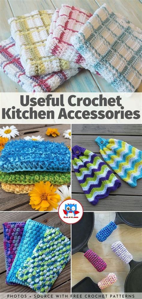 Purchased book to crochet kitchen towels and pot holders. Useful Crochet Kitchen Accessories Free Patterns | Crochet ...