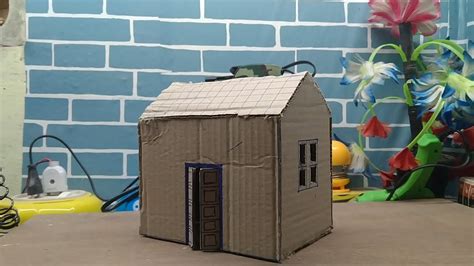 How To Make A Cardboard House At Home Cardboard Box House Youtube