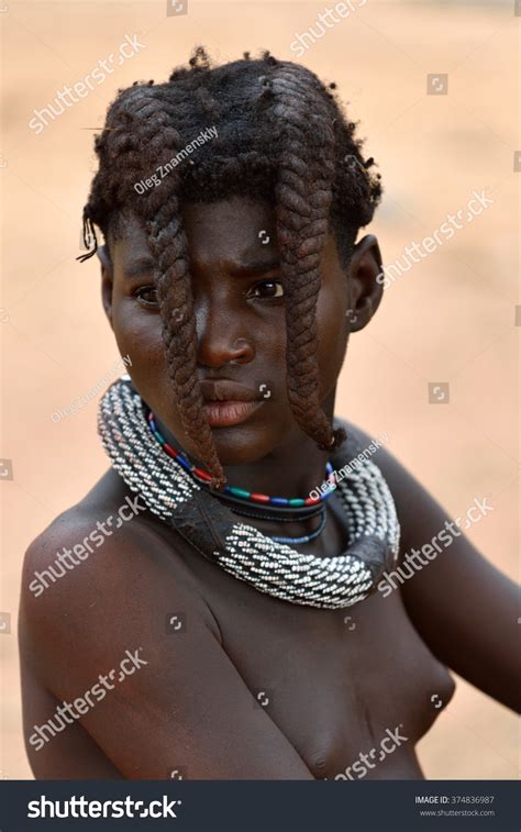Kamanjab Namibia Feb 1 2016 Young Unidentified Himba Girl With The