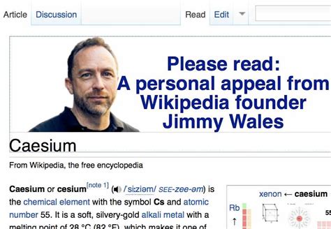 Whats With The Huge Jimmy Wales Ads On Wikipedia Wouldnt Bmw Ads Be