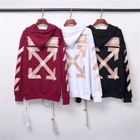 Off White Tape Arrows Pullover Hoodie
