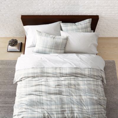 The downside of cotton and linen sheets is that they tend to wrinkle quite a bit. Calvin Klein Washed Essentials Plaid Collection Bedding ...