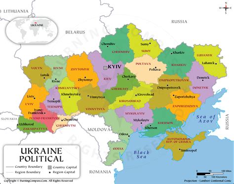 Ukraine Political Map World London Top Attractions Map