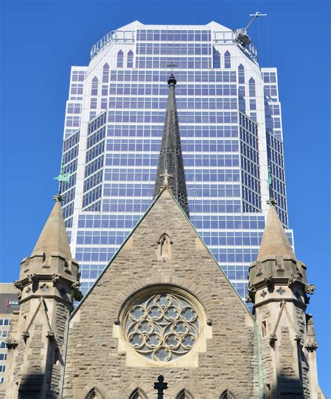 Catedral Da Igreja De Cristo Do Anglicano De Montreal Imagem De Stock