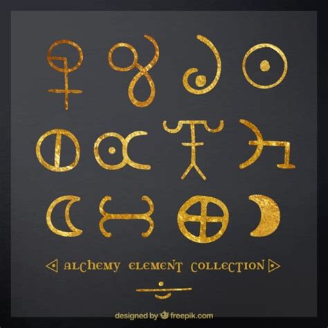 Hand Painted Alchemy Symbols Vector Free Download