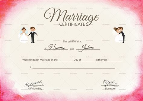 Our collection offers styles and diy design templates to give. Elegant Marriage Certificate Design Template in PSD, Word