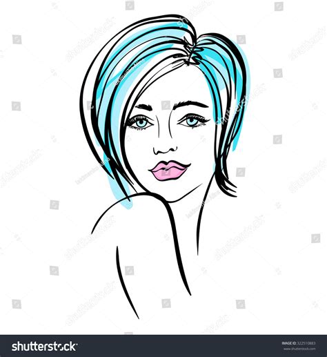 beautiful girl face sketch vector portrait stock vector royalty free 322510883