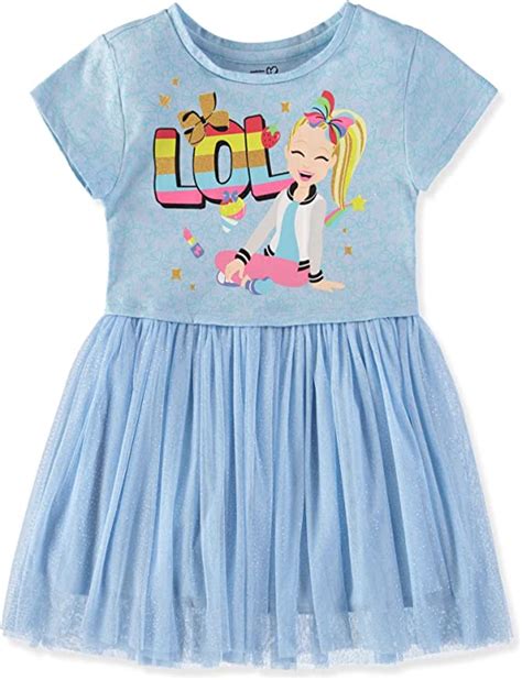 Nickelodeon Girls Jojo Siwa Short Sleeve Glitter Tulle Tutu Dress
