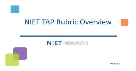 Niet Tap Rubric Overview Nauniet Tap Rubric Overview Module 5