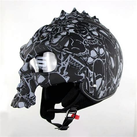 Dot Skull Motorcycle Helmet Retro Half Face Helmets Motorbike Capacete