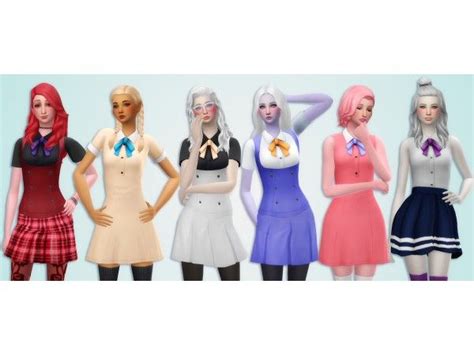 School Uniform Recolors Set 1 By Noodles Sims 4 Sims 4 Clothing Sims