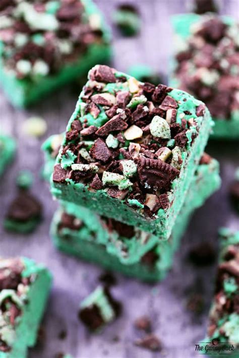 Takes just minutes to prepare! Chocolate Mint Oreo Fudge - The Gunny Sack