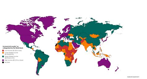 World Map By Economy Level Categorised By The World Bank Rgeography