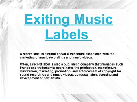 Existing Music Labels