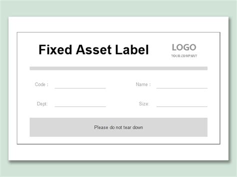 Excel Of Black And White Fixed Asset Labelxlsx Wps Free Templates