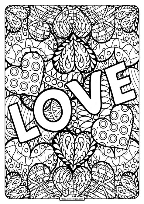 Free Printable Love Pdf Coloring Page