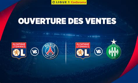 La rencontre incontournable de ligue 1 conforama. Billetterie : OL/PSG et OL/ASSE