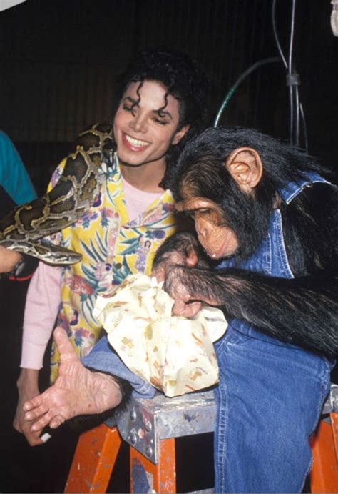 Michael Jackson And His Pet Chimp Bubbles In Michael Jackson