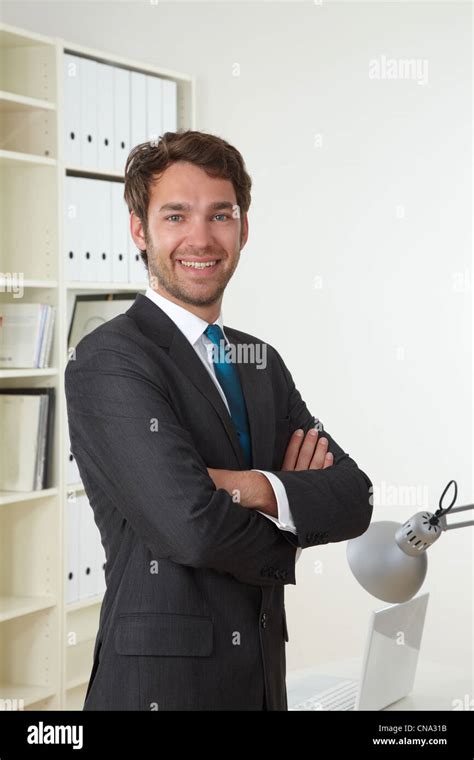 Business Man Stand In Office Stock Photo Alamy