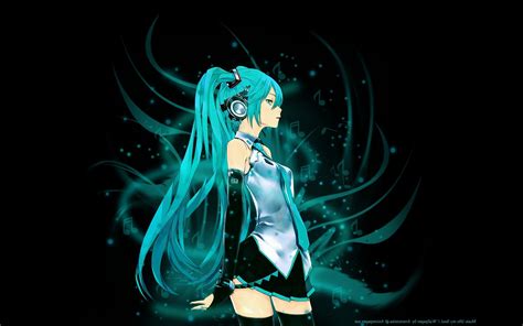 Wallpaper Illustration Anime Girls Vocaloid Hatsune Miku Darkness