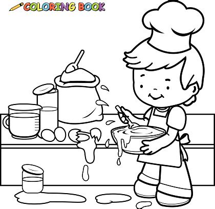 If you have old black and white photos in your ablum, you can digitize them with online photo scanners before uploading them to colourise.com. Little Boy Cooking And Making A Mess Coloring Book Page ...
