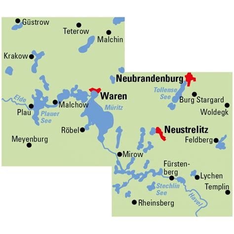 ADFC Regionalkarte Mecklenburgische Seenplatte 1 75 000