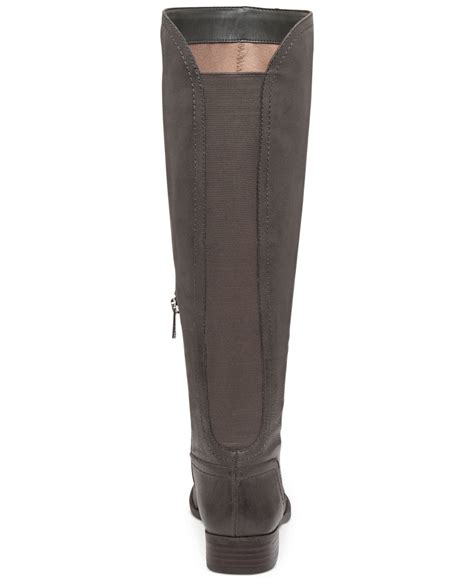 Jessica Simpson Leather Randee Wide Calf Boots In Gray Lyst