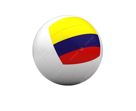 Colombian Volleyball Team Single, Isolated, Background, Colombia Flag