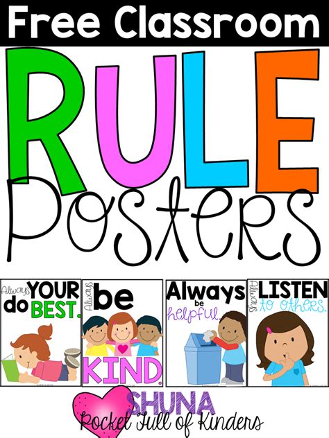 Free Classroom Rule Posters These Are So Cute Classroom Rules