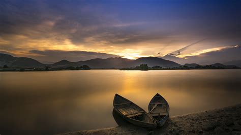 Download Boat Sunset Photography Lake 4k Ultra Hd Wallpaper